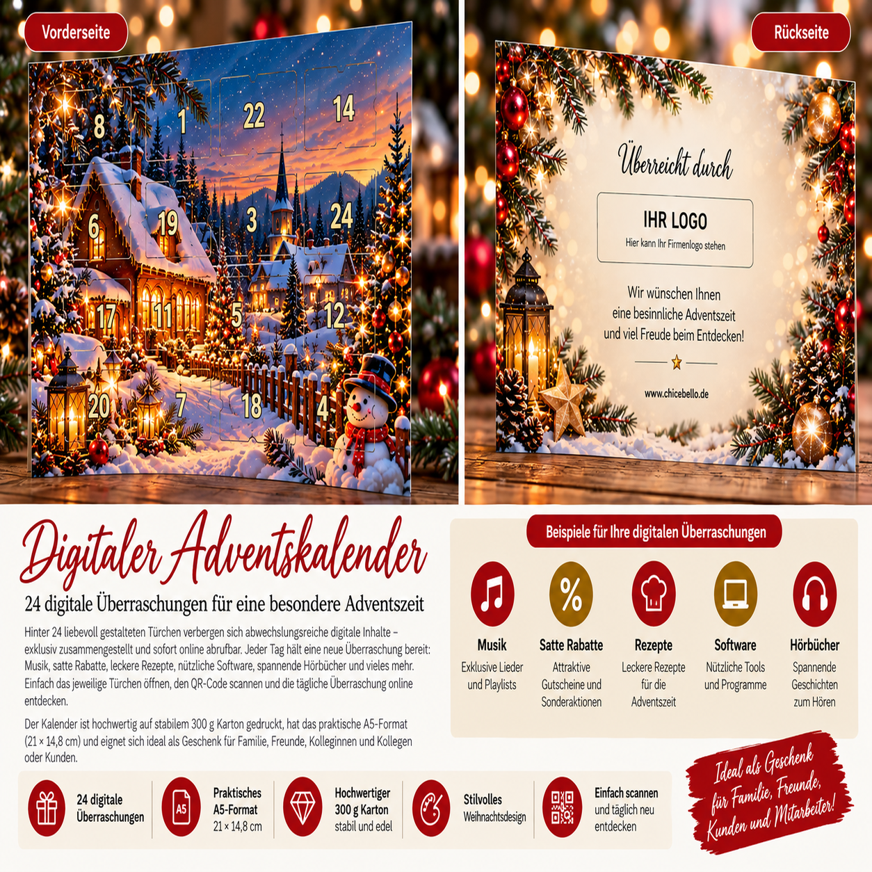 Personalisierter Adventskalender mit QR-Code-Überraschungen – 24 digitale Türchen